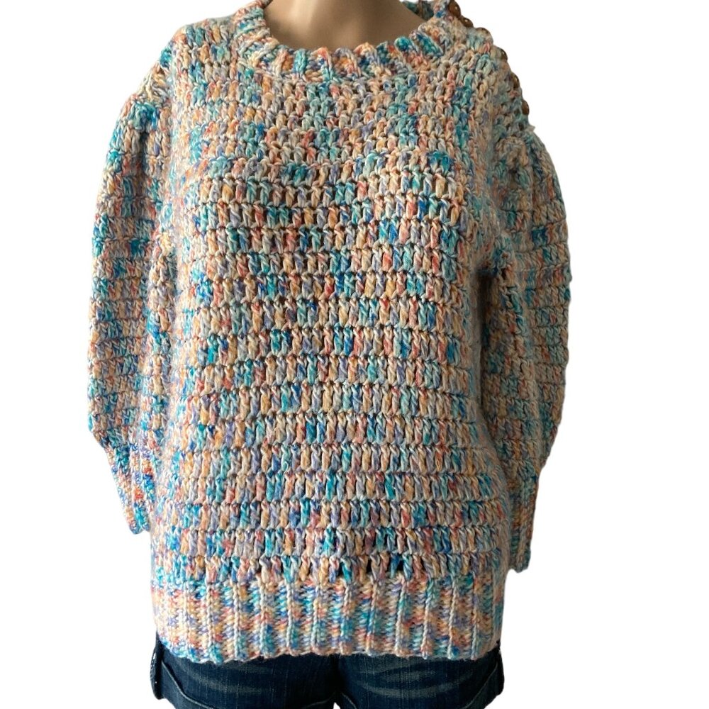 Gil Aimbez Vintage Hand Crochet Size S Sweater